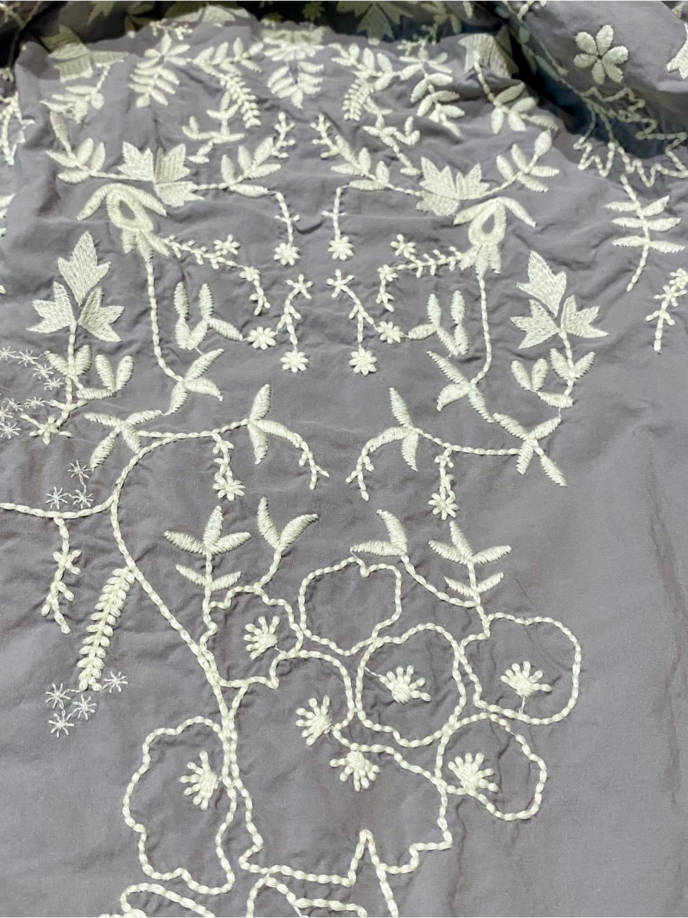 Meadow Rue by Anthropologie Cream Embroidered A-Line Midi Skirt Women’s Size 6 - Picture 7 of 14